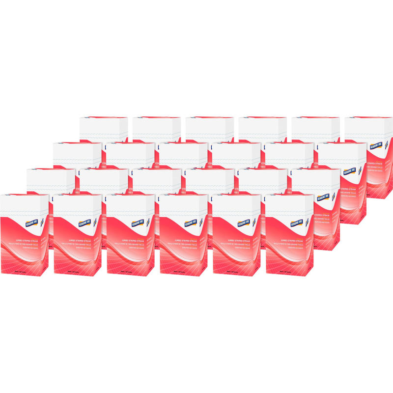 Genuine Joe Jumbo Striped Straws - 7.8in Length - Plastic - Red, White - 500/Box - 24 / Carton MPN:58944CT