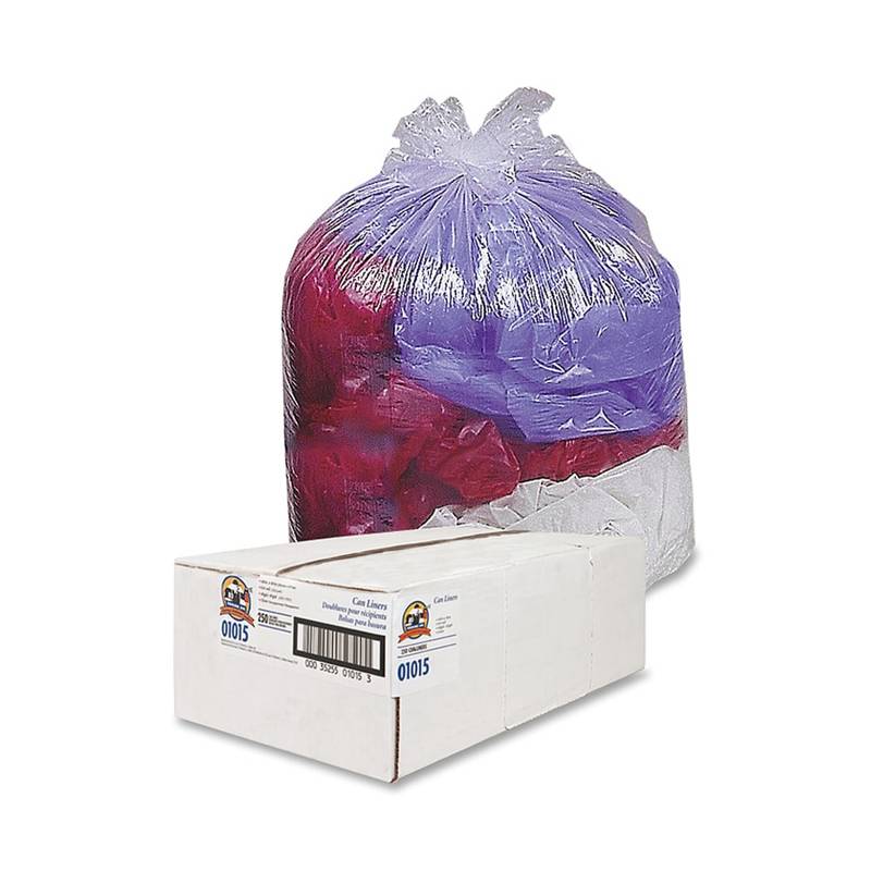 Genuine Joe Super Hexene Trash Can Liner, 40-45 Gallon, Clear, Box Of 250 MPN:01015