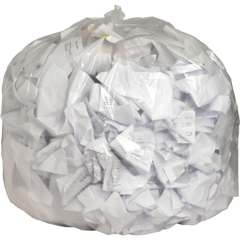 Genuine Joe Clear Flat-Bottom Trash Can Liners, 56 Gallons, Box Of 100 (Min Order Qty 2) MPN:01016