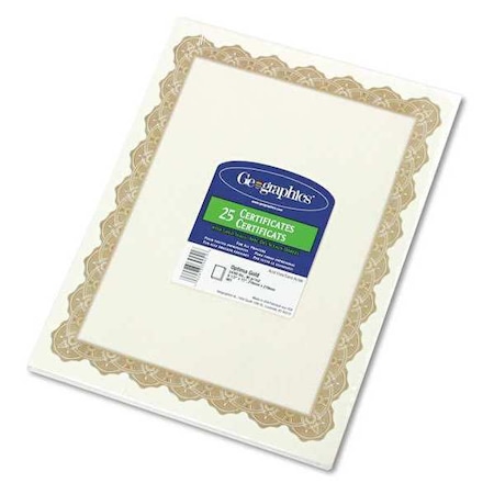 Certificate Paper, Golden, PK25 MPN:39451