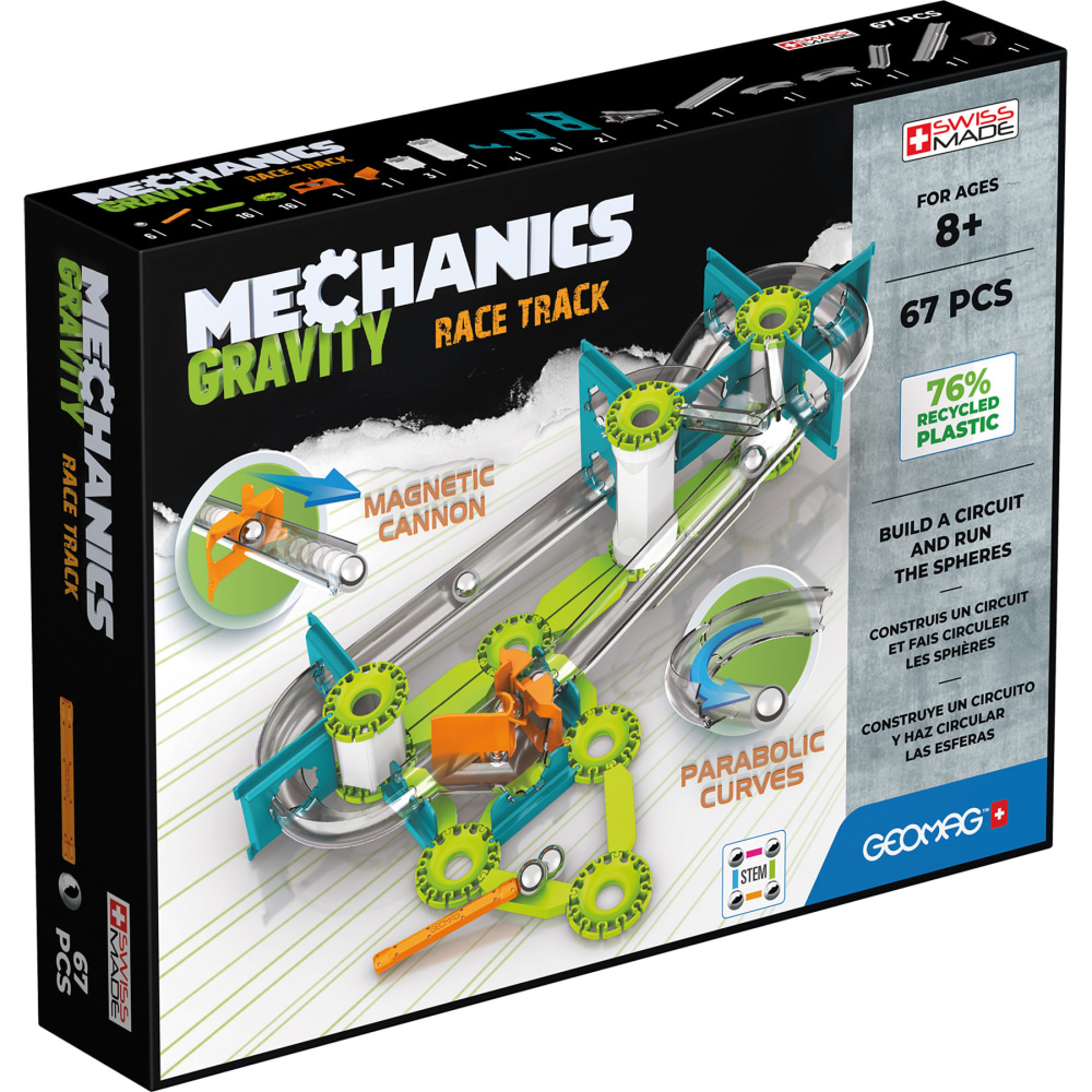Geomag Mechanics Gravity Construction Set, Race Track Recycled, 67 Pieces MPN:GMW760