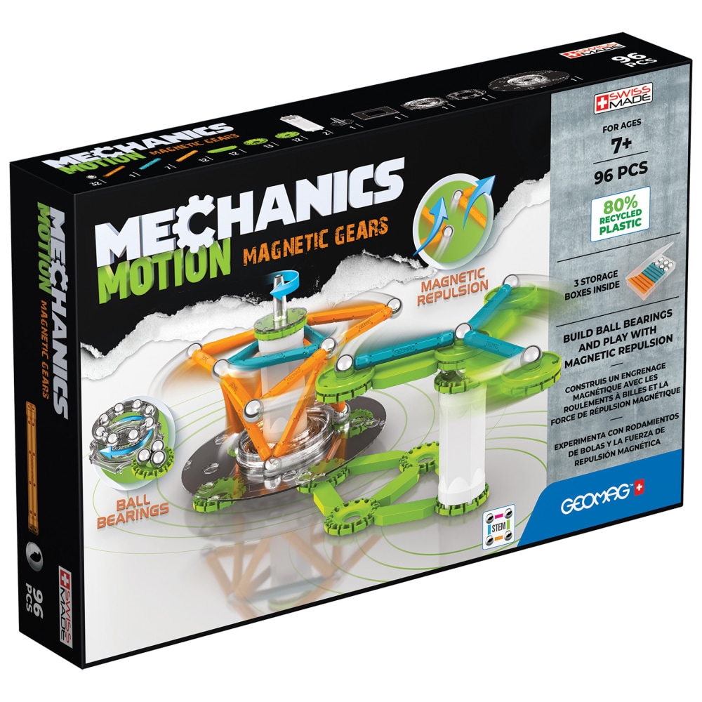 Geomag Mechanics Motion Construction Set, Magnetic Gears Recycled, 96 Pieces MPN:GMW767