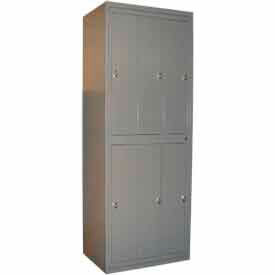 George O'Day 2-Tier 6 Door Garment Locker w/ Knob Lock 31