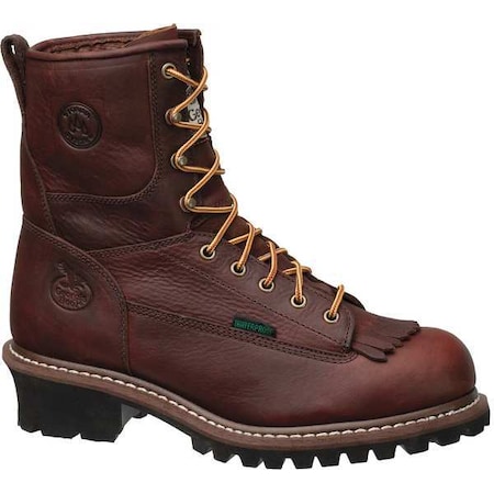 Men's Waterproof Work Boot, 8 W, Steel Toe, 8 in H, Chocolate, G7313 MPN:G7313