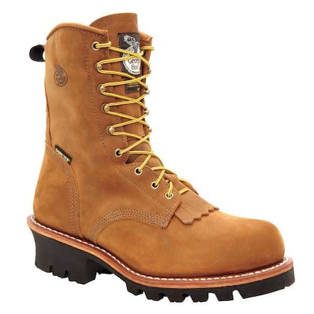 Men's Waterproof Logger Boot, 11 1/2 W, Steel Toe, 8 in H, Worn Saddle, G9382 MPN:G9382