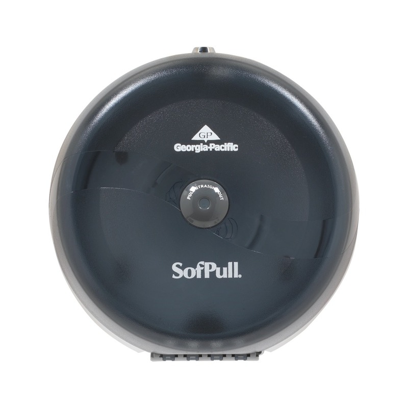 SofPull by GP PRO, 1-Roll Centerpull High-Capacity Toilet Paper Dispenser, 56501, 10.5in x 6.75in x 10.5in, Smoke Gray, 1 Dispenser MPN:56501