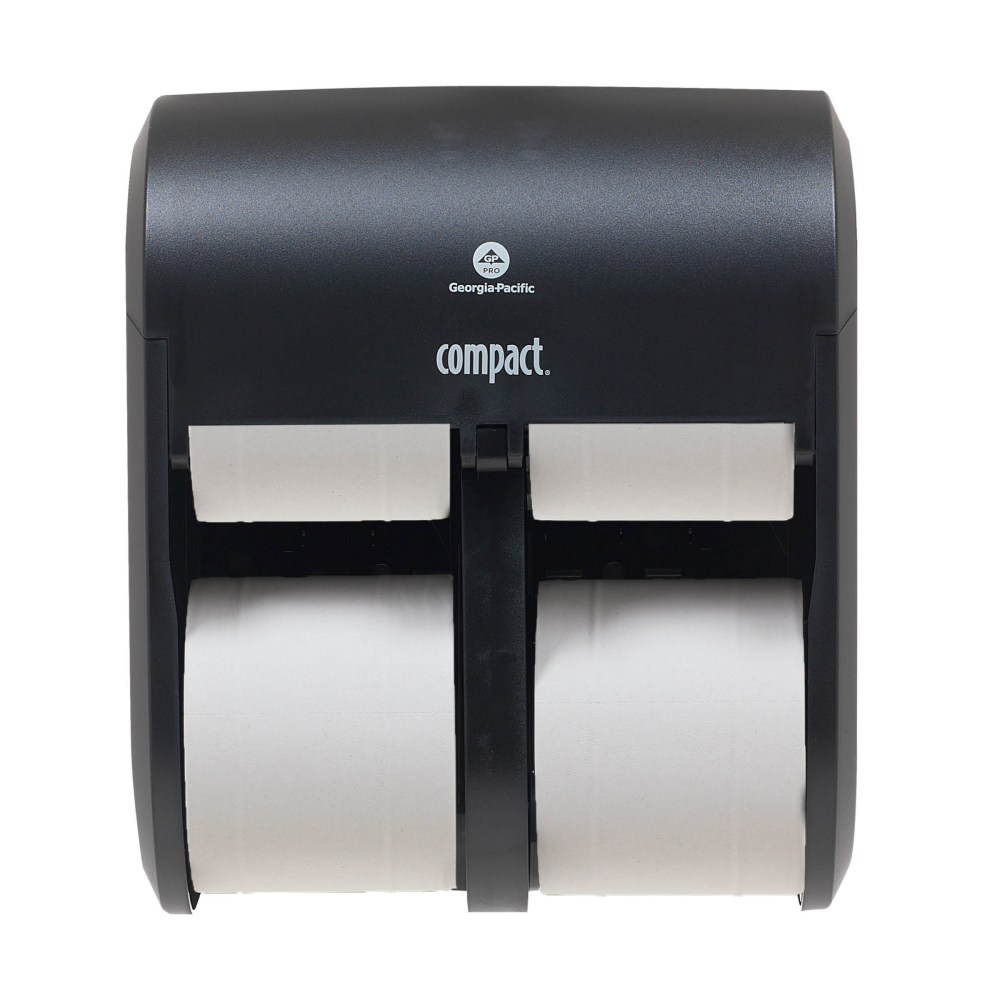 Compact Quad by GP PRO, 4-Roll Coreless High-Capacity Toilet Paper Dispenser, 56744A, 11.75in x 6.9in x 13.25in, Black, 1 Dispenser (Min Order Qty 2) MPN:56744A