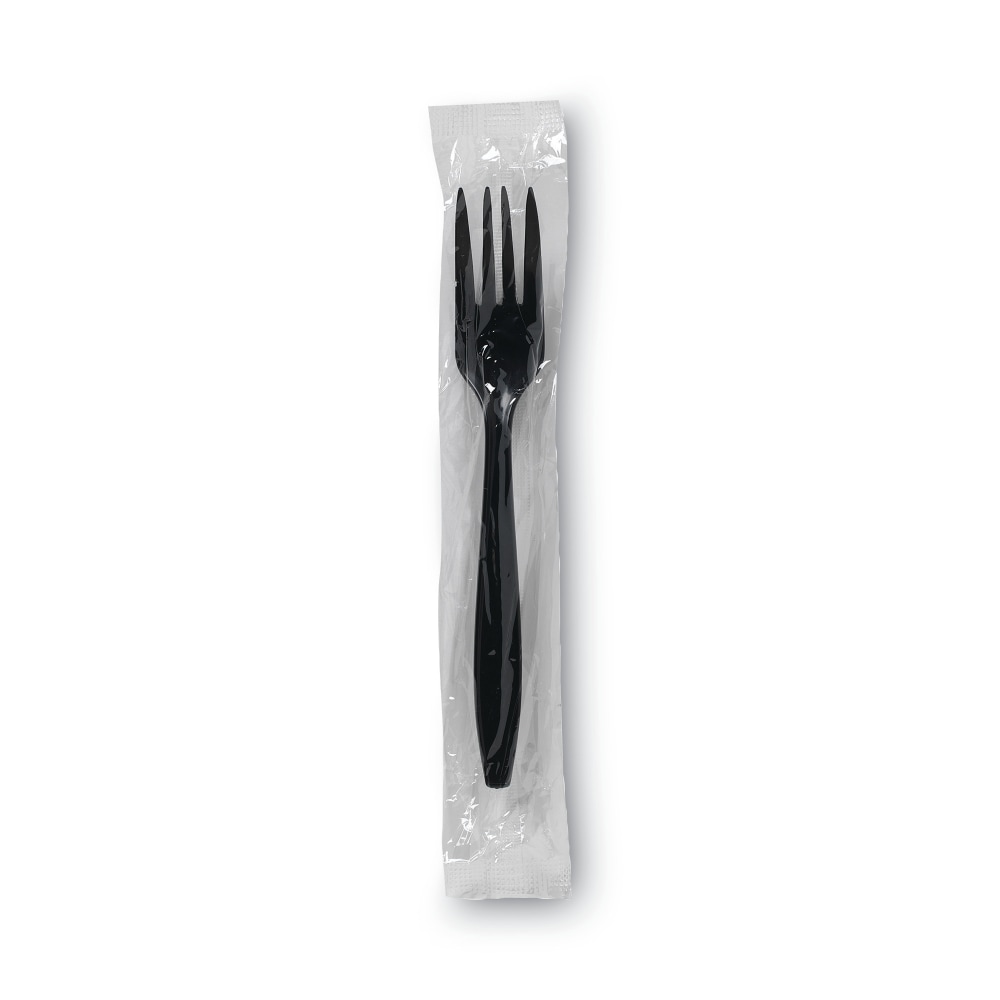 Dixie Individually Wrapped Heavyweight Cutlery, Forks, Black, Carton Of 1, 000 Forks MPN:PFH53C