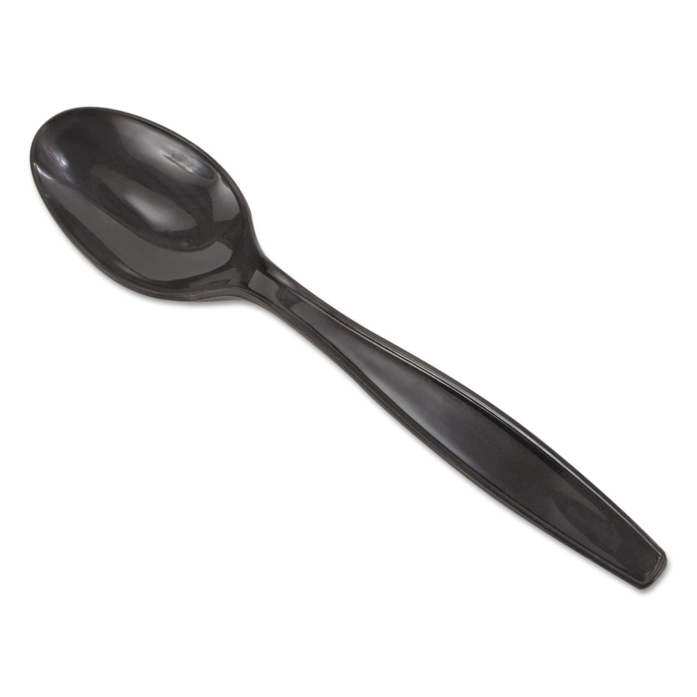 Dixie Individually Wrapped Polypropylene Heavyweight Cutlery, Teaspoons, Black, Carton Of 1, 000 Teaspoons MPN:PTH53C