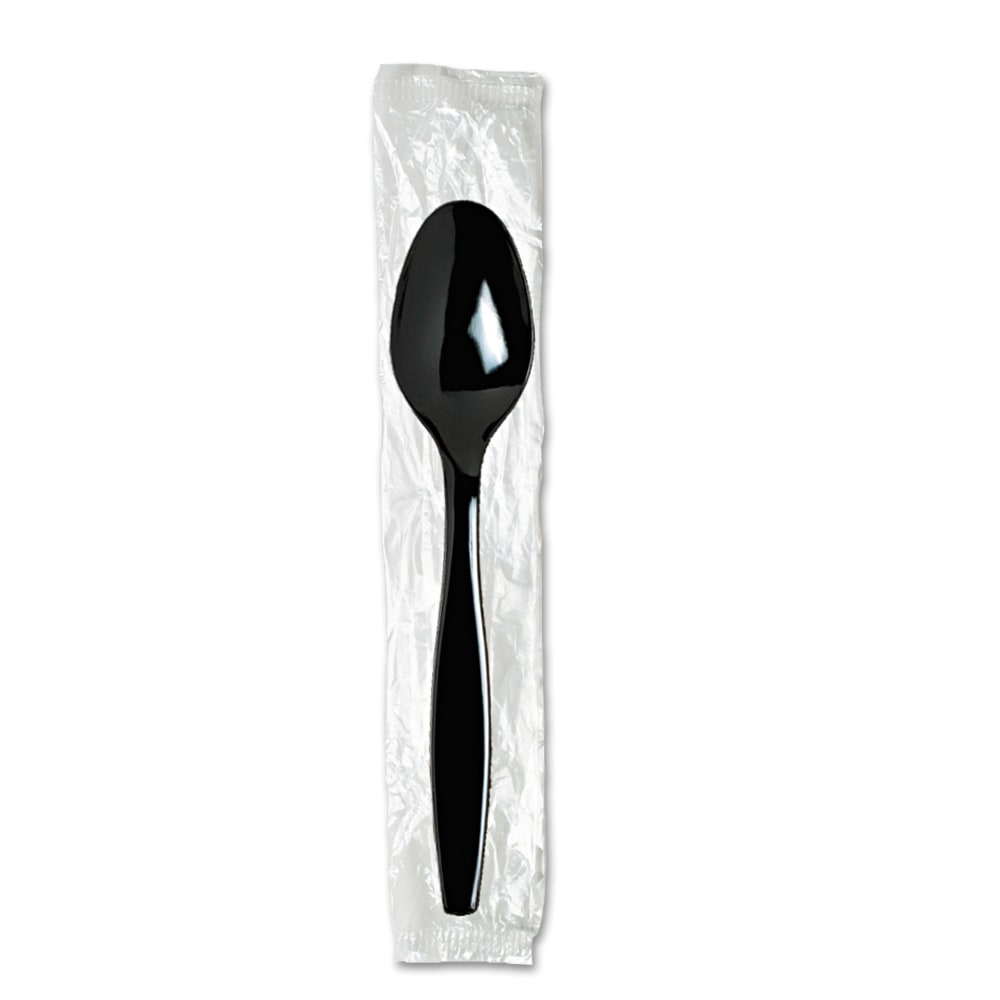 Dixie Individually Wrapped Polystyrene Heavyweight Cutlery, Teaspoons, Black, Carton Of 1, 000 Teaspoons MPN:TH53C7