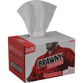 Brawny® Professional D400 Disposable Cleaning Towels Convenience Case White 152 Towels/Case 20080/03