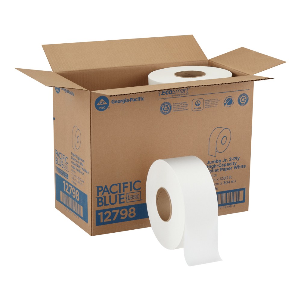 Pacific Blue Basic by GP PRO Jumbo Jr. 2-Ply High-Capacity Toilet Paper, Pack Of 8 Rolls (Min Order Qty 2) MPN:12798