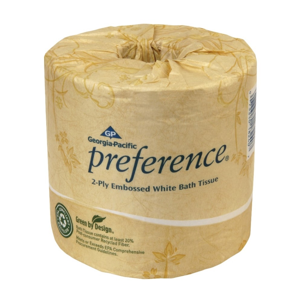 Pacific Blue by GP PRO, 2 Ply, Standard Roll Embossed Toilet Paper, 4inx3.8in, 20% Recycled, White, 550 Sheets, 80 Rolls per Case MPN:18280/01