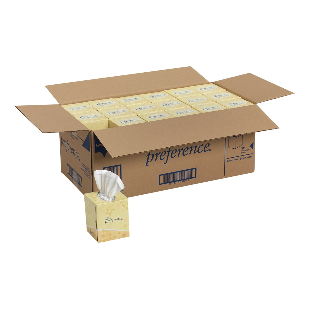 Preference 2-Ply Facial Tissue, White, 100 Tissues Per Box, Case Of 36 Boxes MPN:46200CT