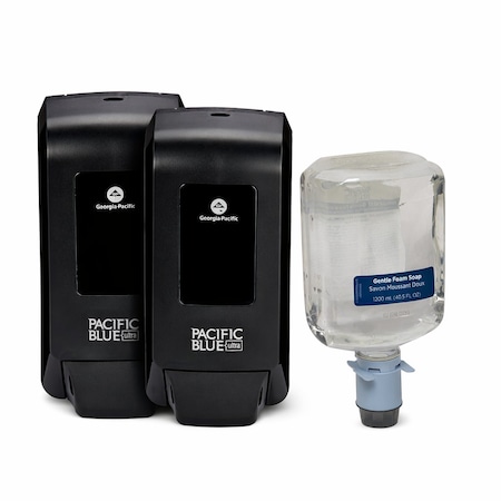 Pacific Blue Ultra, Manual Soap Dispenser & Hand Soap Refill Bundle, 1 Dispenser + 1 Refill (4 Pack) MPN:53057, 43714