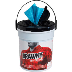 Brawny® Professional Disposable Wet Hand Cleaning Towels By GP Pro Blue 6 Buckets Per Case 21501