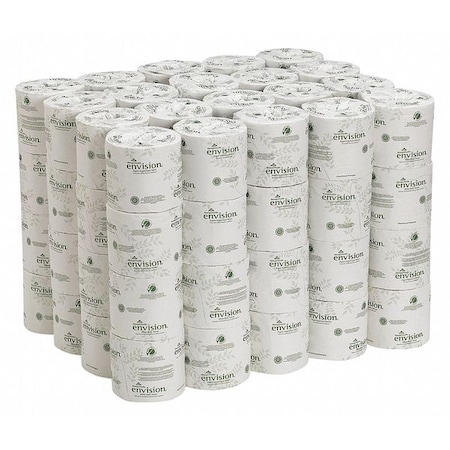 Envision Toilet Paper, 2 Ply, 550 Sheets, 3.5 L x 3.8 W in Sheets, Std Core, White, PK80 MPN:19885