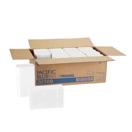 Pacific Blue Select Multifold Paper Towels, 2 Ply, 250 Sheets, White, 16 PK MPN:20389