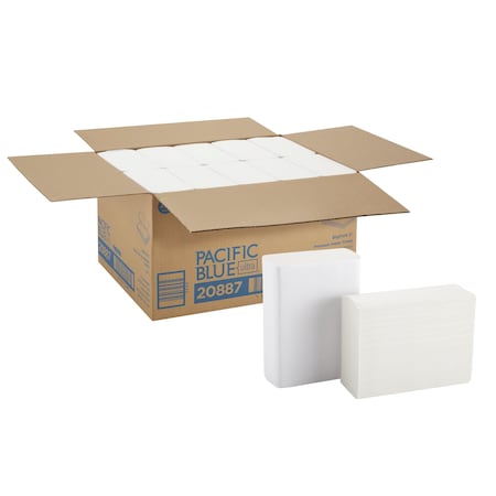 Pacific Blue Ultra Multifold Paper Towels, 1 Ply, 220 Sheets, White, 10 PK MPN:20887
