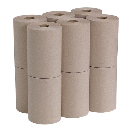 Pacific Blue Basic Hardwound Paper Towels, Continuous Roll, 7 7/8 in W, 350 ft L, Brown, PK12 MPN:26401