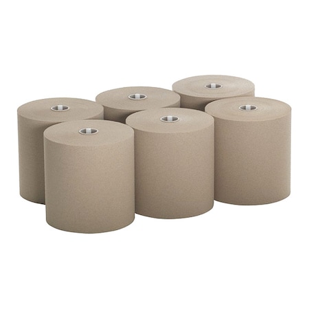 Sofpull Hardwound Paper Towels, 1 Ply, Continuous Roll Sheets, 1000 ft, Brown, 6 PK MPN:26480