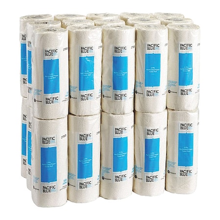 Pacific Blue Select Perforated Roll Paper Towels, 2 Ply, 100 Sheets, 73 ft, White, 30 PK MPN:27300