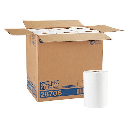 Pacific Blue Basic® Paper Towel Roll By Gp Pro (Georgia-Pacific), White, 12 Rolls Per Case, 28706 MPN:28706