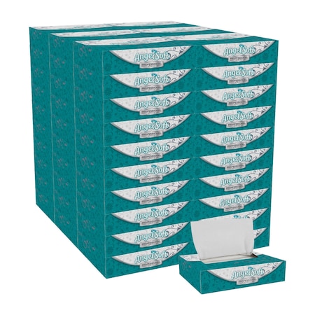 Facial Tissue. Angel Soft Professional Series, 2 Ply, 5 1/2 in x 7 1/4 in, 50 Sheets/Box, 60PK MPN:48550