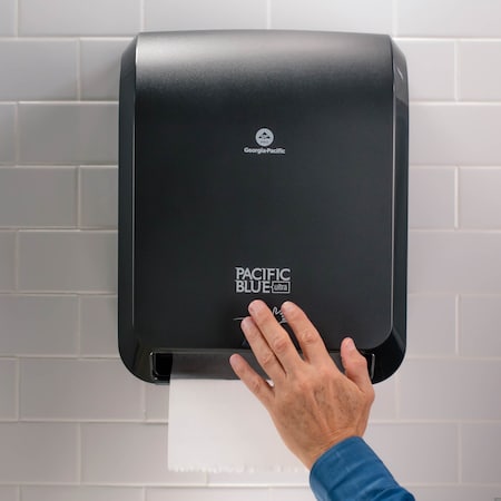 Paper Towel Dispenser, Hardwound, 7 7/8 in Paper Towel Wd, 1 1/2 in, Plastic, Black MPN:59590
