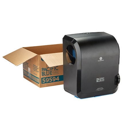 Paper Towel Dispenser, Pacific Blue Ultra, Hardwound, 8 in Paper Towel Wd, Plastic, Black MPN:59594