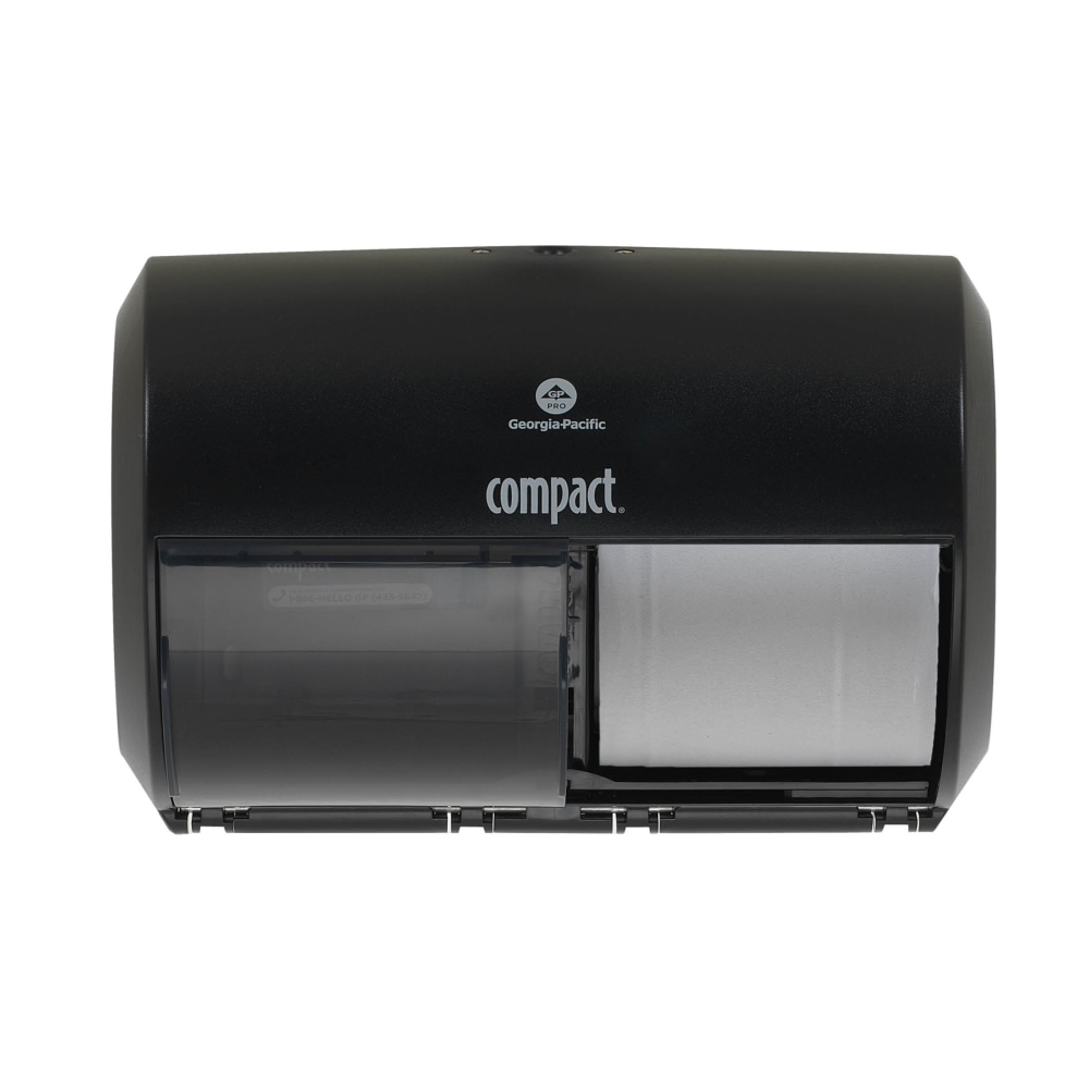 Compact by GP PRO, 2-Roll Side-by-Side Coreless High-Capacity Toilet Paper Dispenser, 56784A, 10.12in x 6.75in x 7.12in, Black, 1 Dispenser (Min Order Qty 3) MPN:56784A