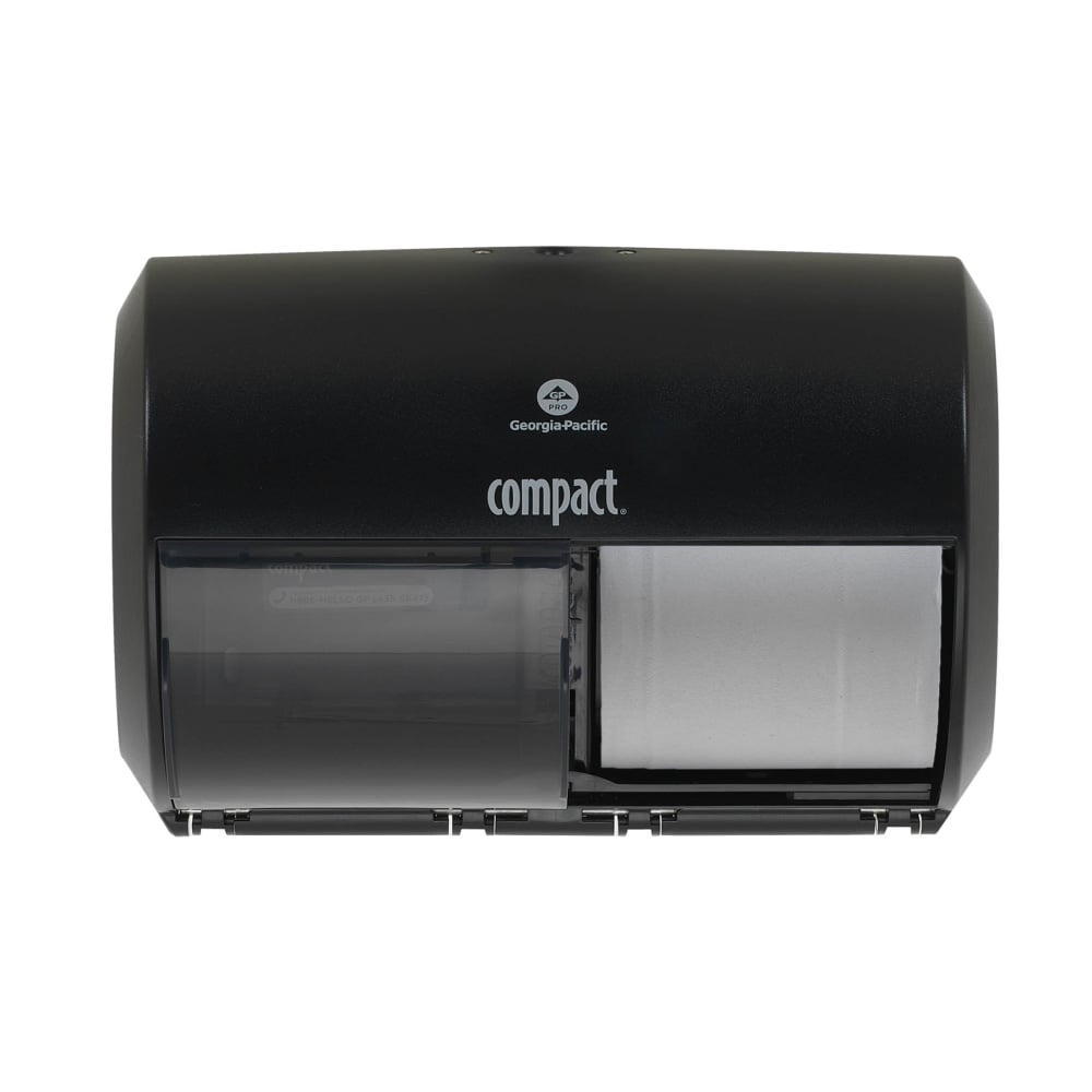Georgia-Pacific Compact 2-Roll Side by Side Coreless High-Capacity Toilet Paper Dispenser, Black MPN:56784A