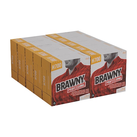 Dry Wipe, Brawny Pro Dispenser Box, Hydro-entangled HEF, 9 in x 12 1/2 in, White, 176 Sheets, 10 Pk MPN:29322