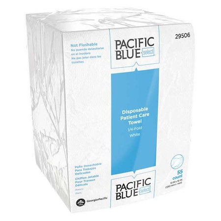 Dry Wipe, 1 Ply, 55 Sheets, No Roll, White MPN:29506