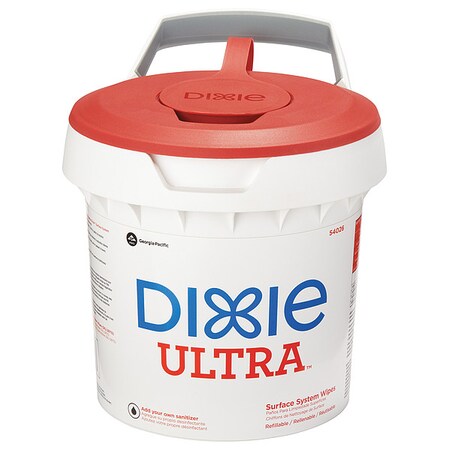Dixie Ultra Surface System Wipe Dispenser for Food Service, 2 dispensers, 2 lids, 1 cup, white MPN:54026