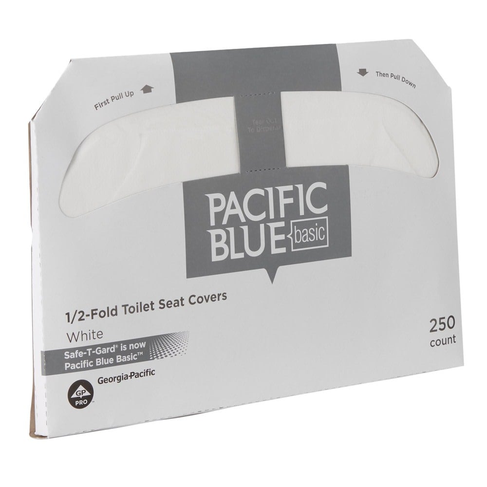 Safe T Gard PACIFIC BLUE BASIC 1/2 FOLD TOILET SEAT COVER BY GP PRO (GEORGIA PACIFIC), WHITE, 5, 000 COVERS PER CASE MPN:47046