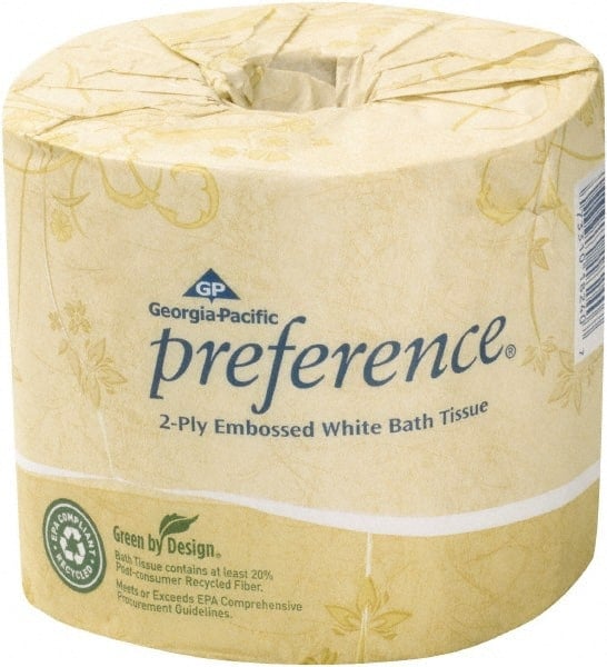 Bathroom Tissue: Standard Roll, Recycled Fiber, 2-Ply, White MPN:18240/01