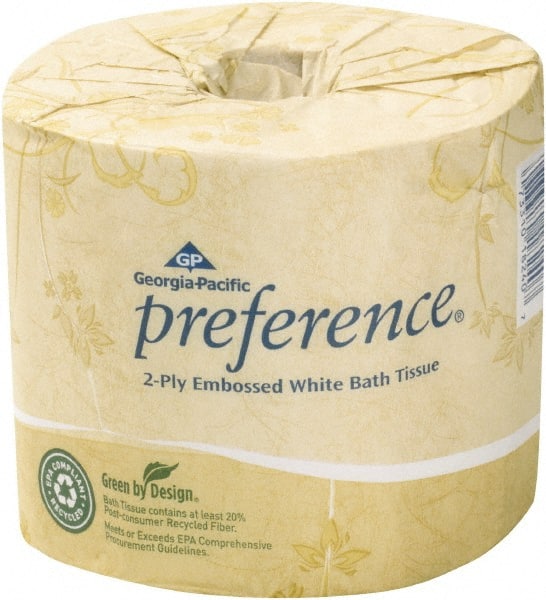 Bathroom Tissue: Standard Roll, Recycled Fiber, 2-Ply, White MPN:18280/01