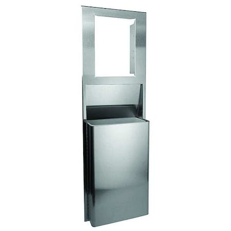 enMotion 10 gal Rectangular Indoor Metal Can, Silver, None, Stainless Steel, 17 1/4 in MPN:59491