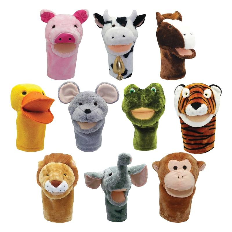 Get Ready Kids PlushPups Hand Puppets, 6 1/2inH x 15 3/8inW x 20 1/8inD, Grades Pre-K - 3, Pack Of 10 MPN:MTB200999