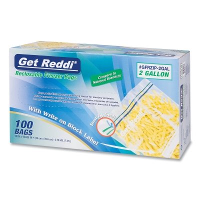 13X15.6 2.7MIL Clear Dbl Zip Freezer Bags 100 MPN:GFRZIP-2GAL
