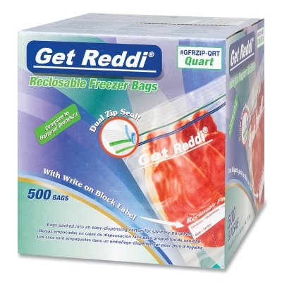 7X8 2.7MIL Clear Dbl Zipper Freezer Bags 500 MPN:GFRZIP-QRT