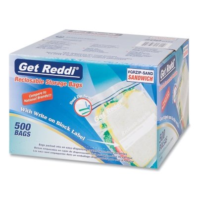6.5X5.9 1.2MIL Clear Double Zipper Bags 500 MPN:GRZIP-SAND