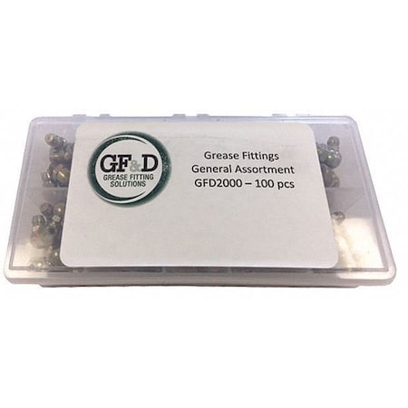 General Grease Fitting Assrtmnt, 100 pcs. MPN:GFD2000