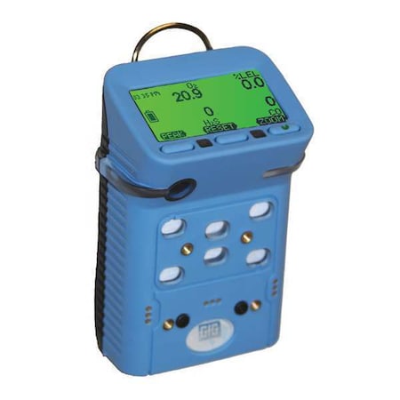 Multi-Gas Detector, IP67, Audible, Vibrating, Visual, LCD, 170 hr Battery Life MPN:G460-1D03006420