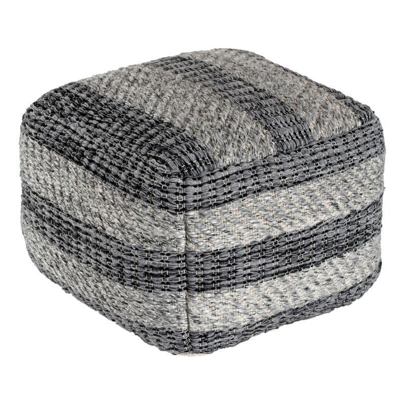 Anji Mountain I Got Stripes Pouf Ottoman, Gray MPN:AMBPF023-2014