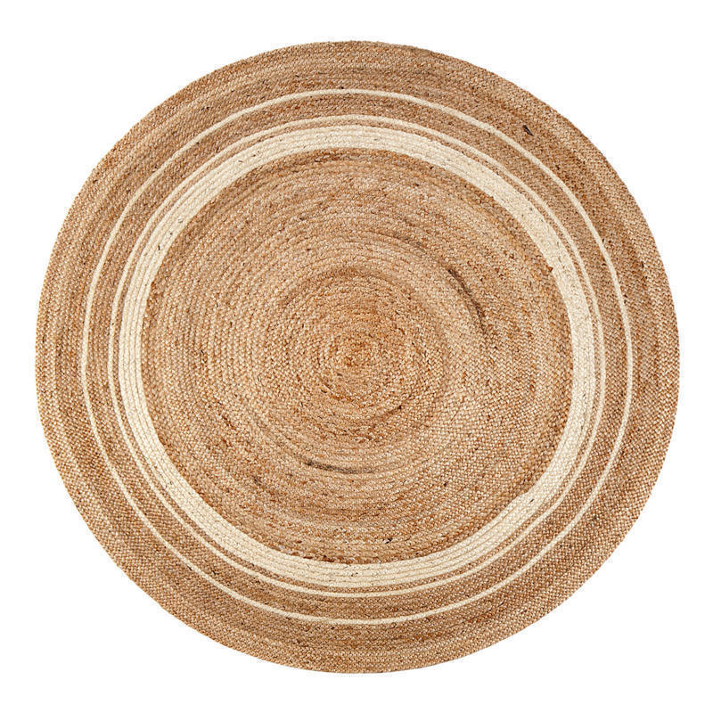 Anji Mountain Kerala Sunrise Jute Rug, 4ft, Beige/White MPN:AMB0362-040R
