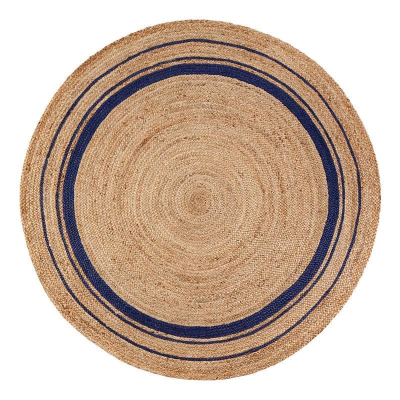 Anji Mountain Kerala Midnite Jute Rug, 4ft, Beige/Blue MPN:AMB0363-040R