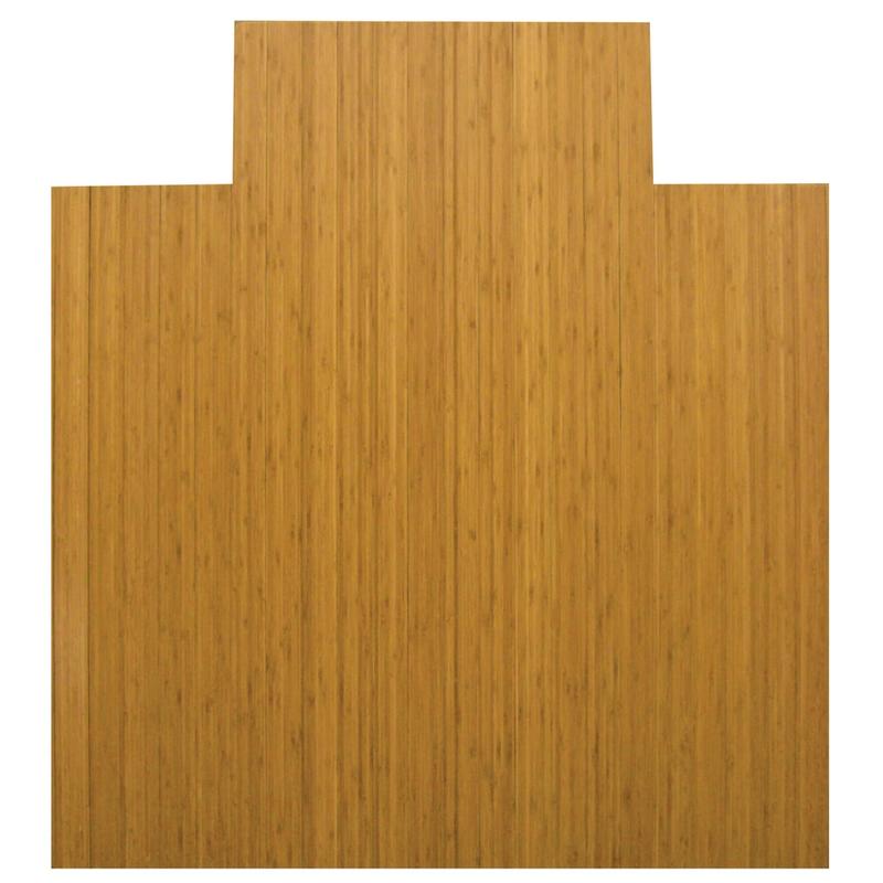 Anji Mountain Bamboo Roll-Up Chair Mat, 44in x 52in, 1/4in-Thick, 9 1/4in Tongue, Natural MPN:AMB24005