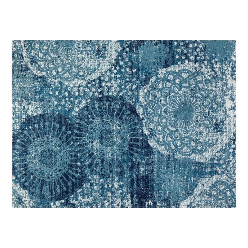Anji Mountain Maldives Rug'd Chair Mat, 1/4inH x 40inW x 54inD, Blue/Ivory MPN:AMB9015-4054